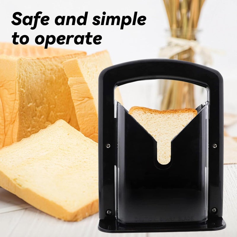 XPAPOV Bagel Slicer, Perfect for Bagels, Safe Grip, Safety Shield, Bagel Cutter Stainless Steel, Universal Slicer (Black) - Image 4